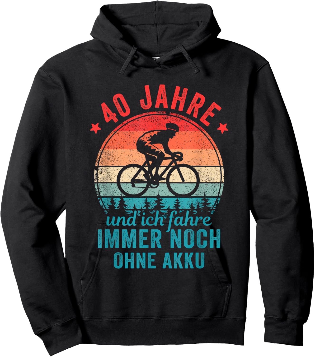 40 Jahre und ich fahre immer noch ohne Akku Fahrradfahrer Hoodie - Hoodie | Black