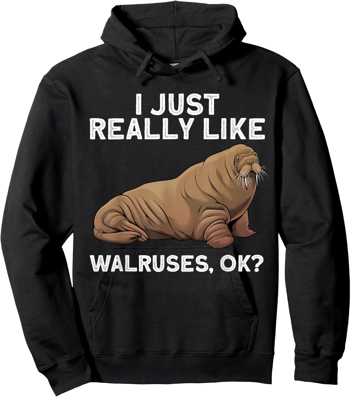 Cool Walrus Art Women Pinniped Animal Walrus Lover Hoodie - Hoodie | Black