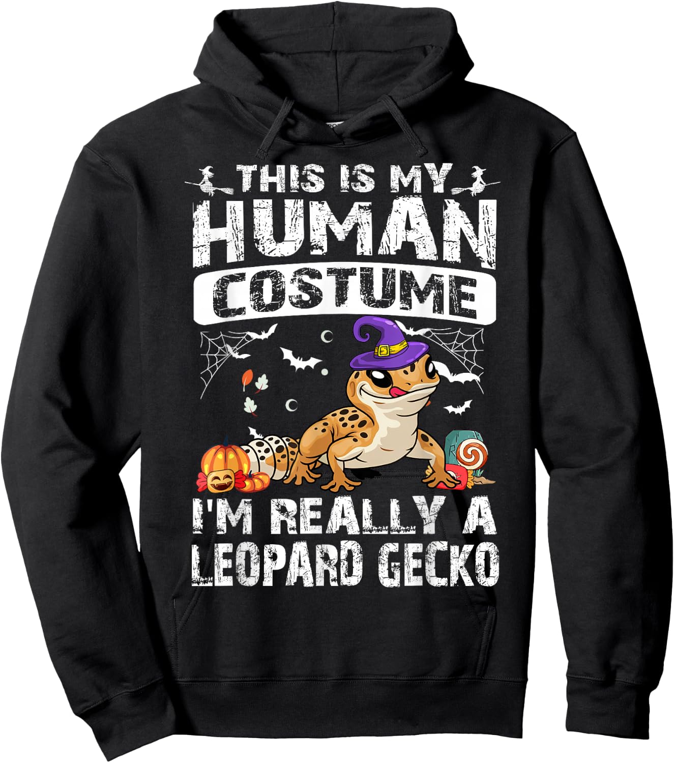 This Is My Human Costume I'm Really A Leopard Gecko Hoodie - Hoodie | Black