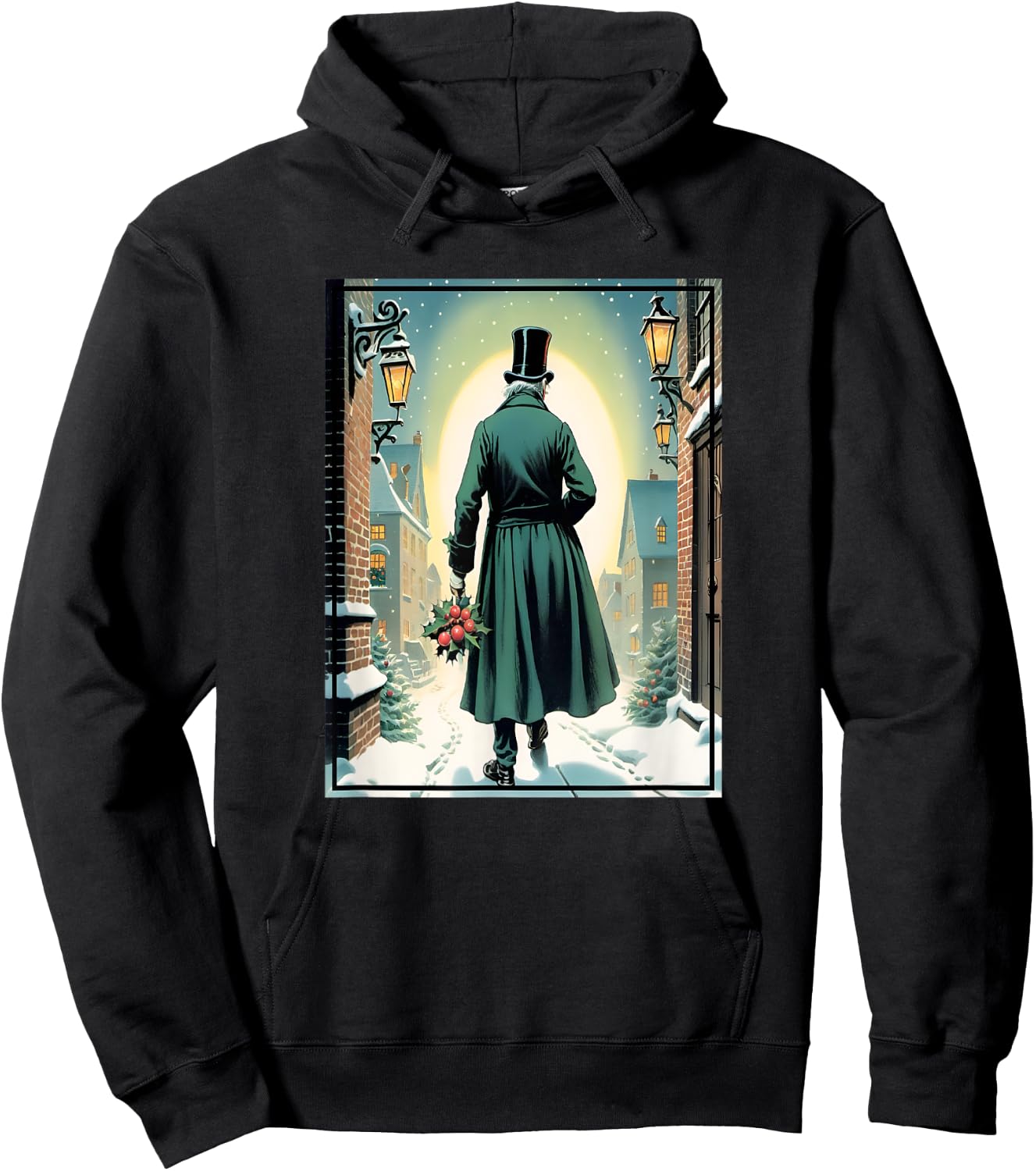 Charles Dickens Christmas Classic Book Ebeneezer Scrooge , -Adults, Kids, Black, Small, Short Sleeve Hoodie - Hoodie | Black
