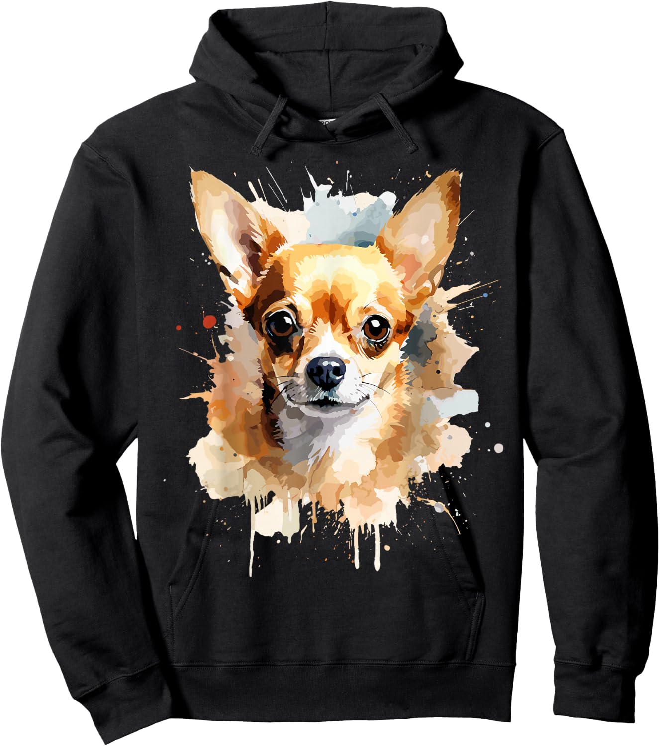 Chihuahua Lover Designs Pop Art Chihuahua Dog -Adults - Black, Small Hoodie - Hoodie | Black
