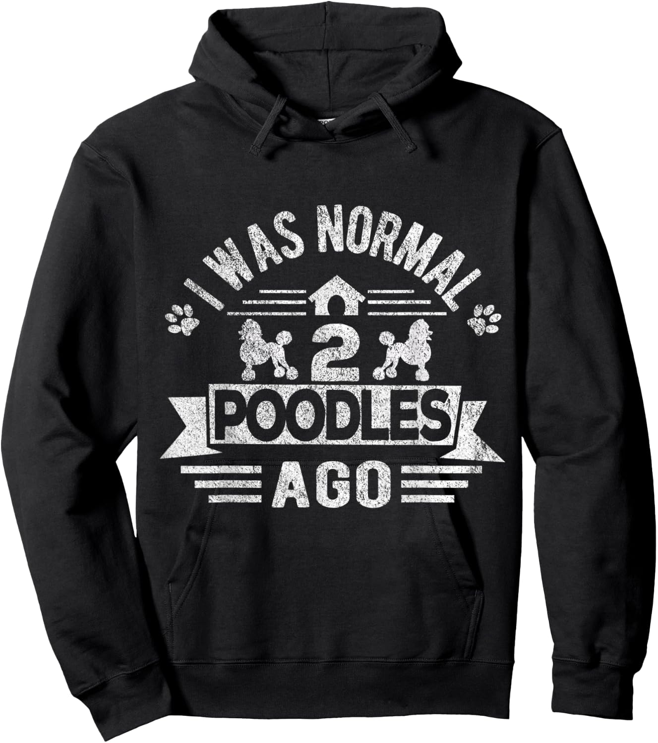 I Was Normal 2 Poodles Ago Poodle Dog Owner Retro Vintage Women Kids Hoodie - Hoodie | Black