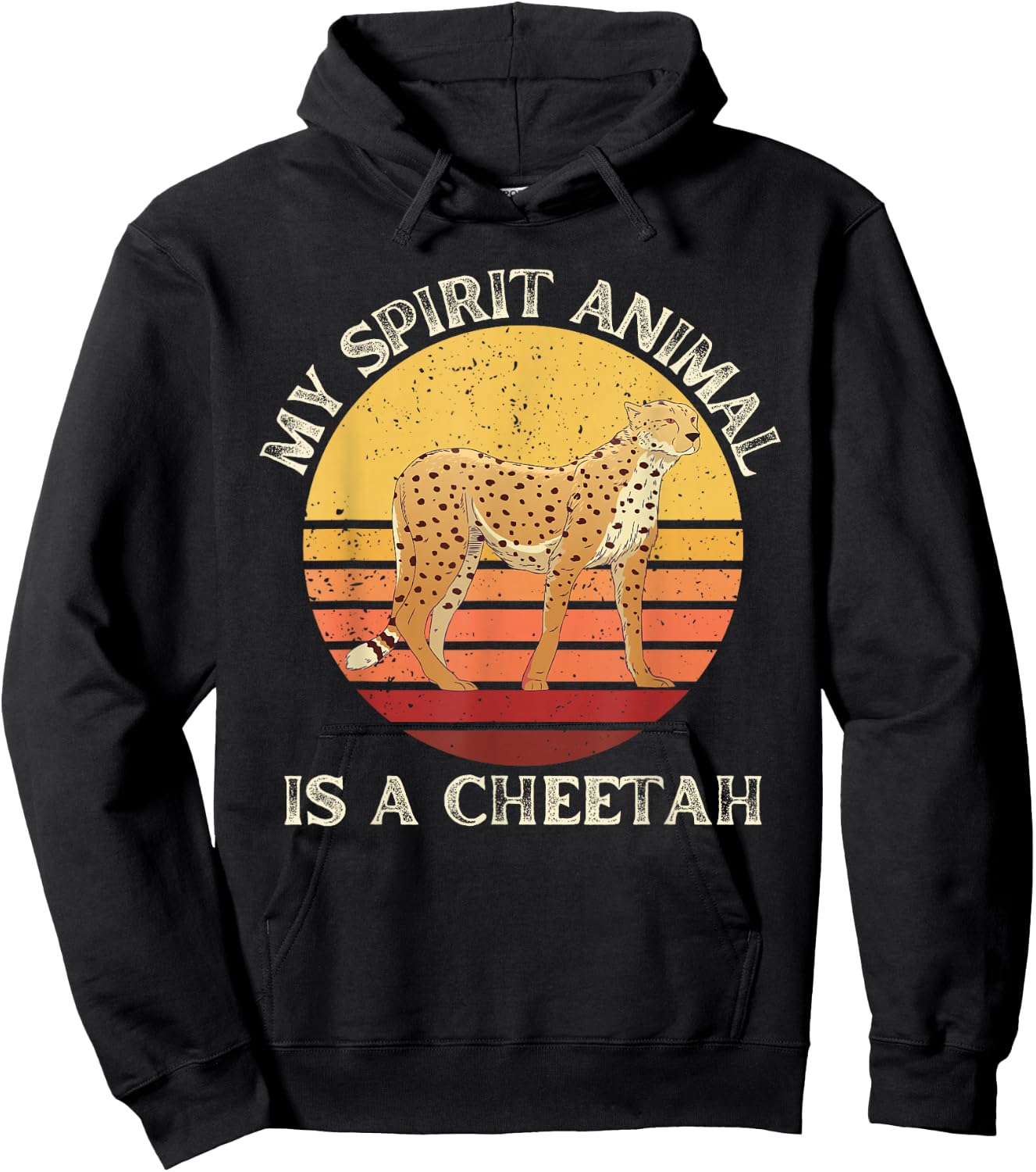 Vintage My Spirit Animal Is a Cheetah Lover Retro Cheetah Hoodie - Hoodie | Black