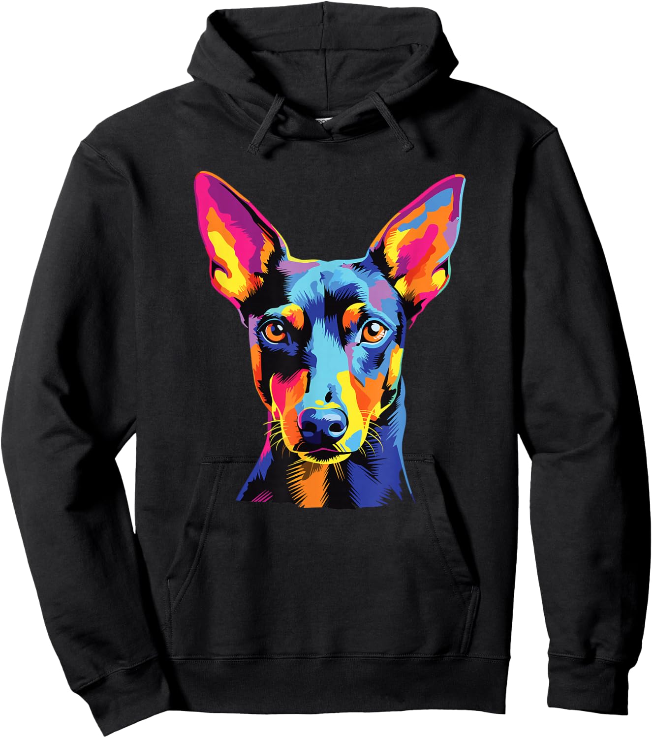 Watercolor Colorful Manchester Terrier Dog , Small, Black Hoodie - Hoodie | Black