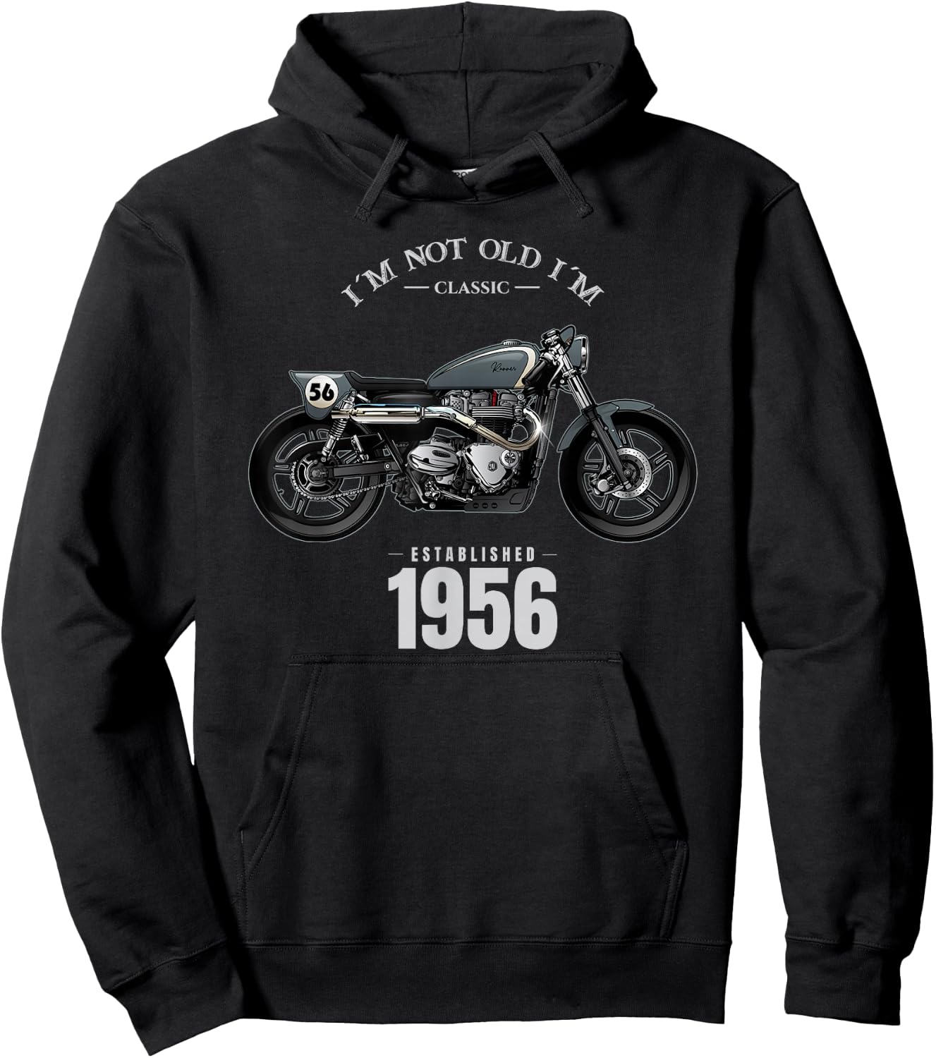68th Birthday Man Motorcycle Biker Biker 1956 , Black, S Hoodie - Hoodie | Black