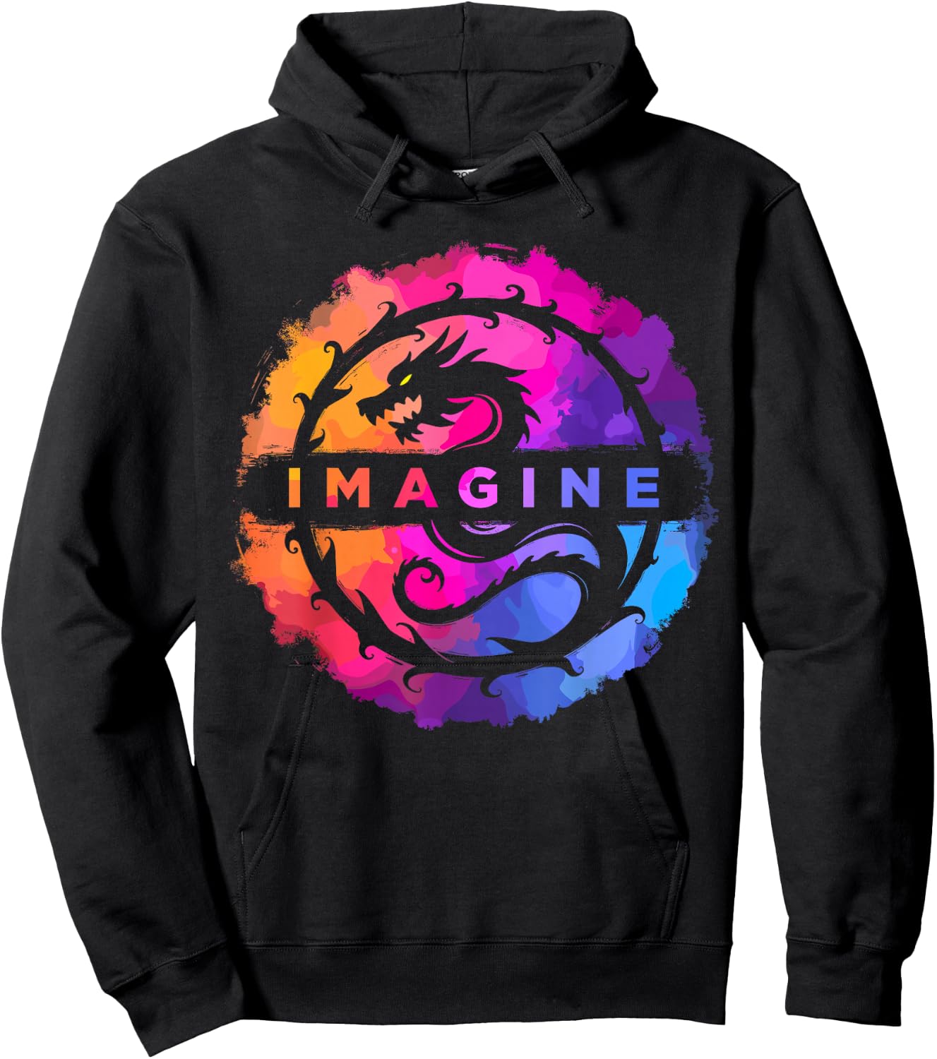 Imagine Dragon Retro Colorful , Black, S Hoodie - Hoodie | Black