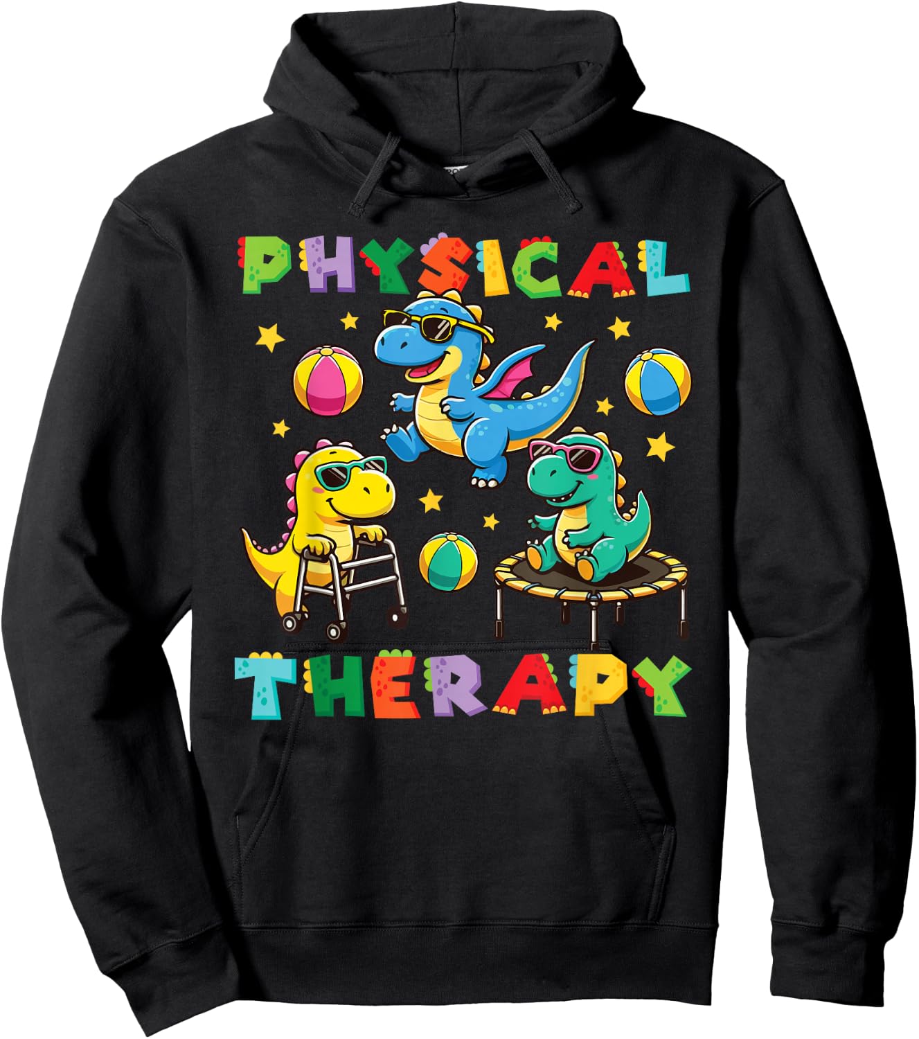 Child Classic Black Dinosaur Print Hoodie - Hoodie | Black