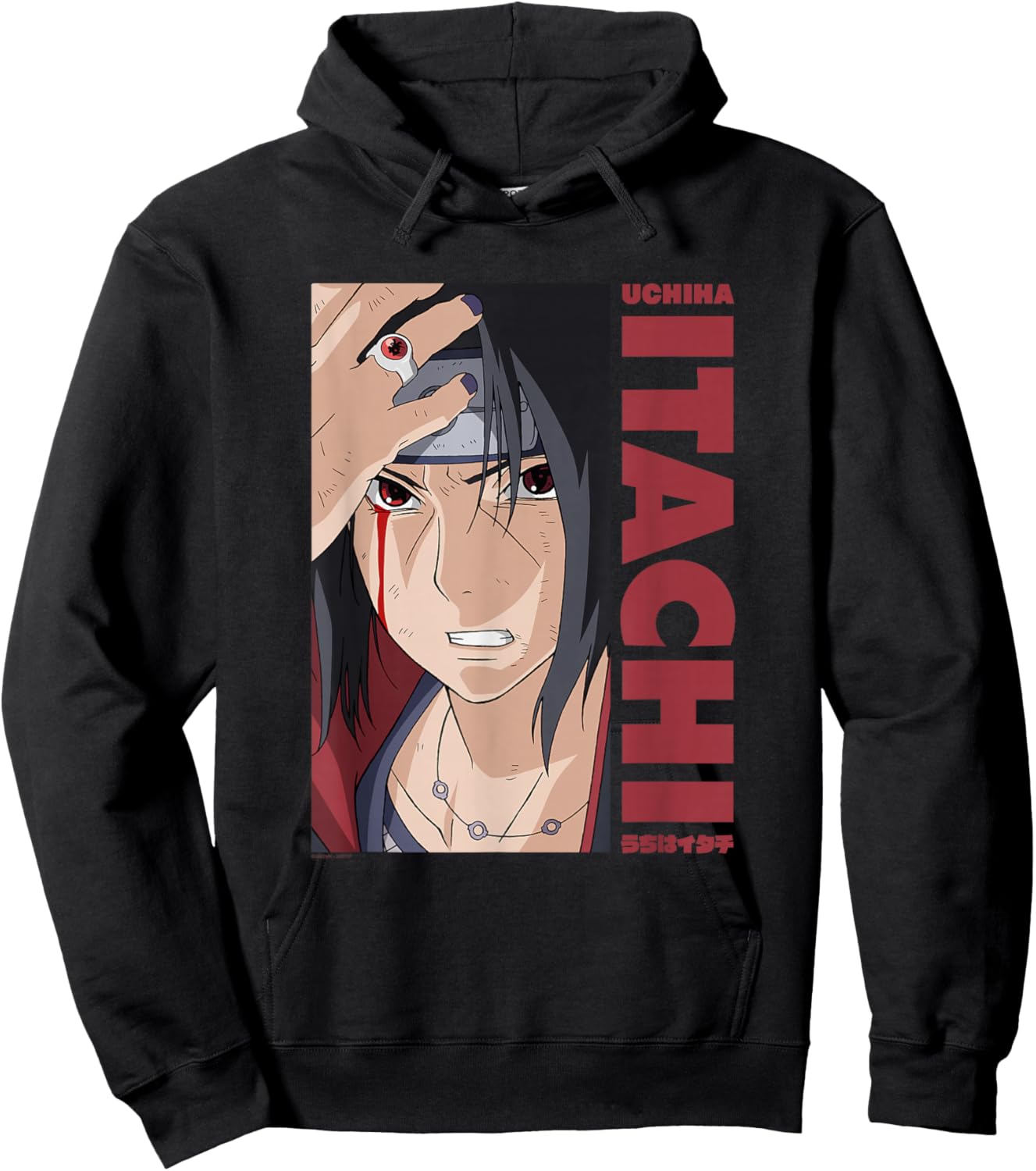 Naruto Shippuden Itachi Block and Name , black Hoodie - Hoodie | Black