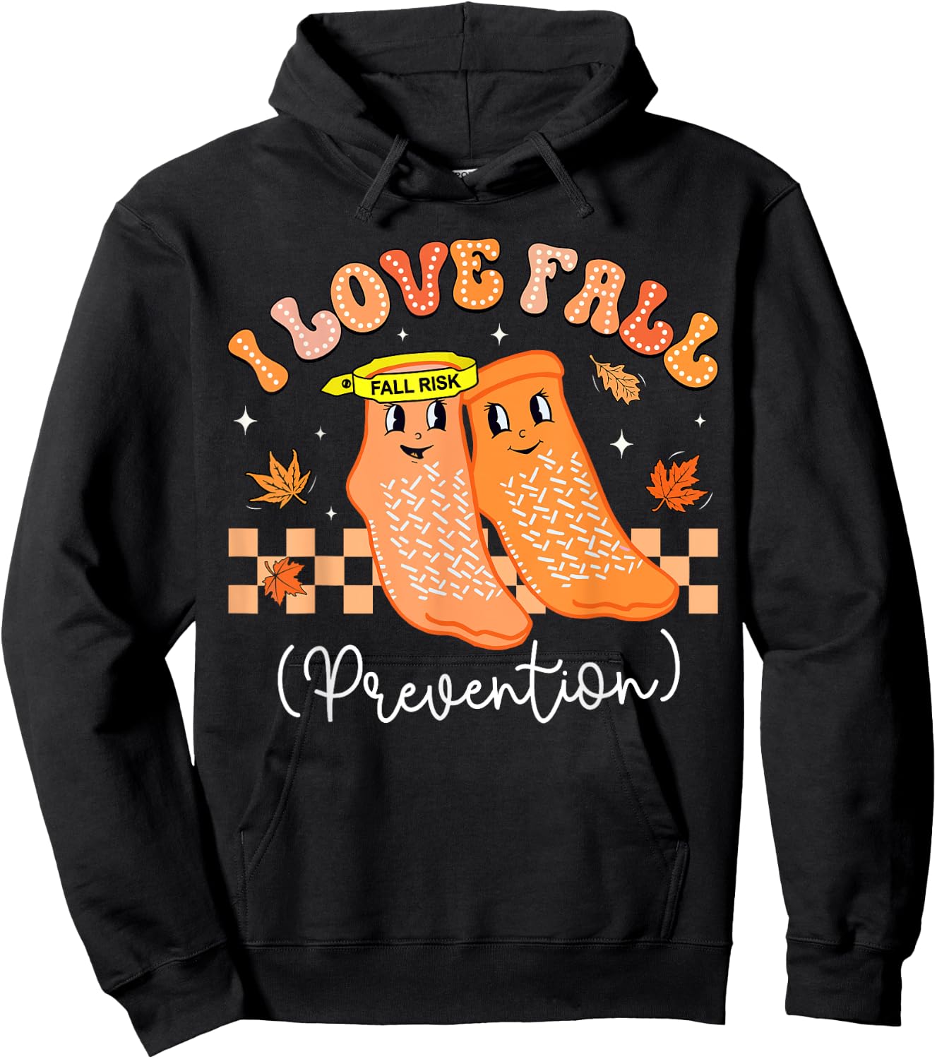 Groovy Retro I Love Fall Prevention Fall Physical Therapy Hoodie - Hoodie | Black