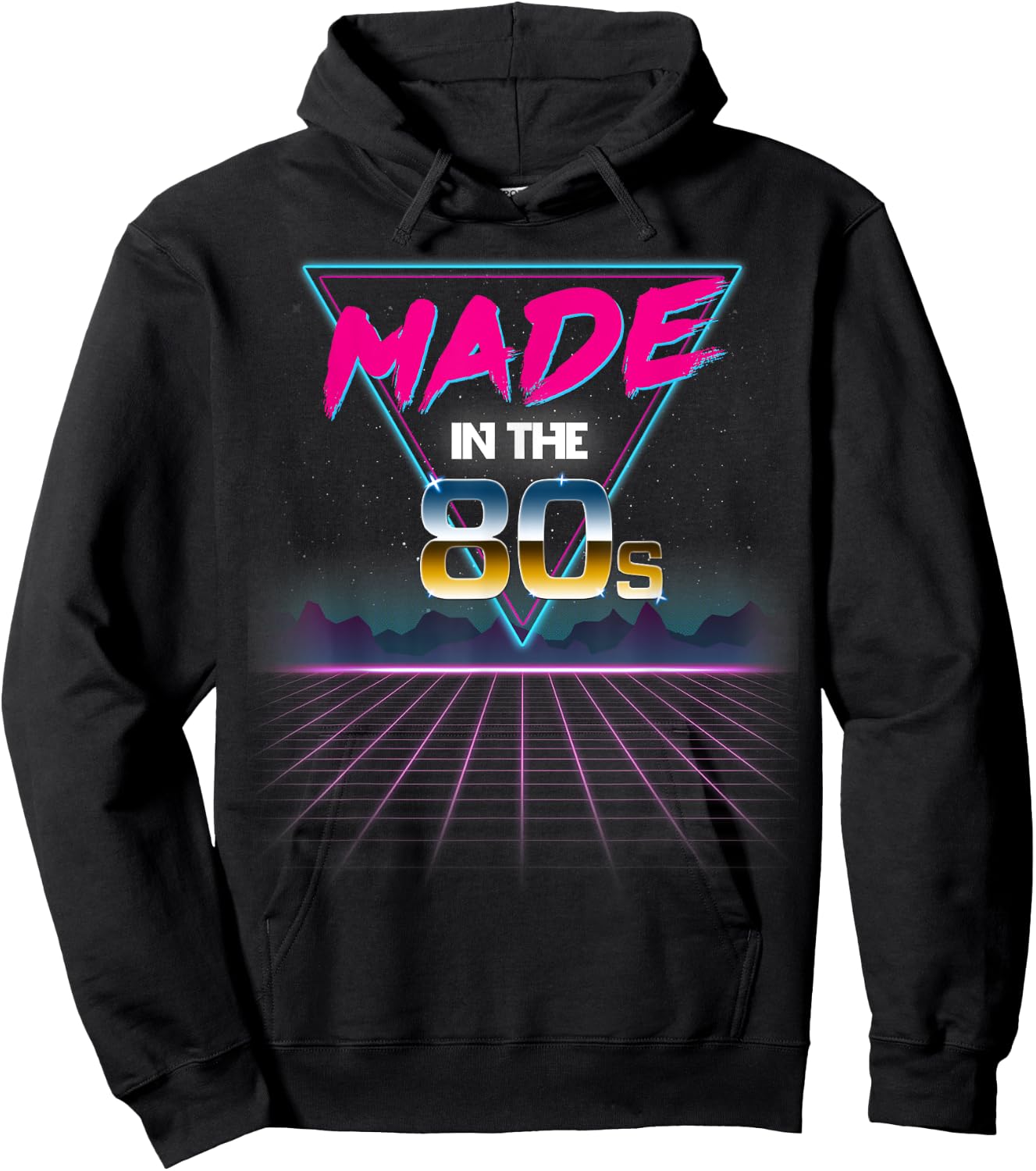 Made In The 80s Retro 80's Grid Hoodie - Hoodie | Black
