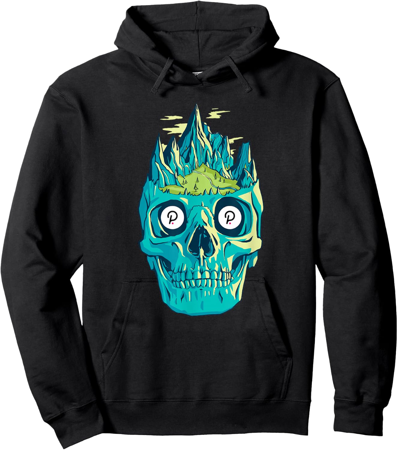 Polkadot Skull Art Crypto Trader Grunge Cool Cryptocurrency Hoodie - Hoodie | Black