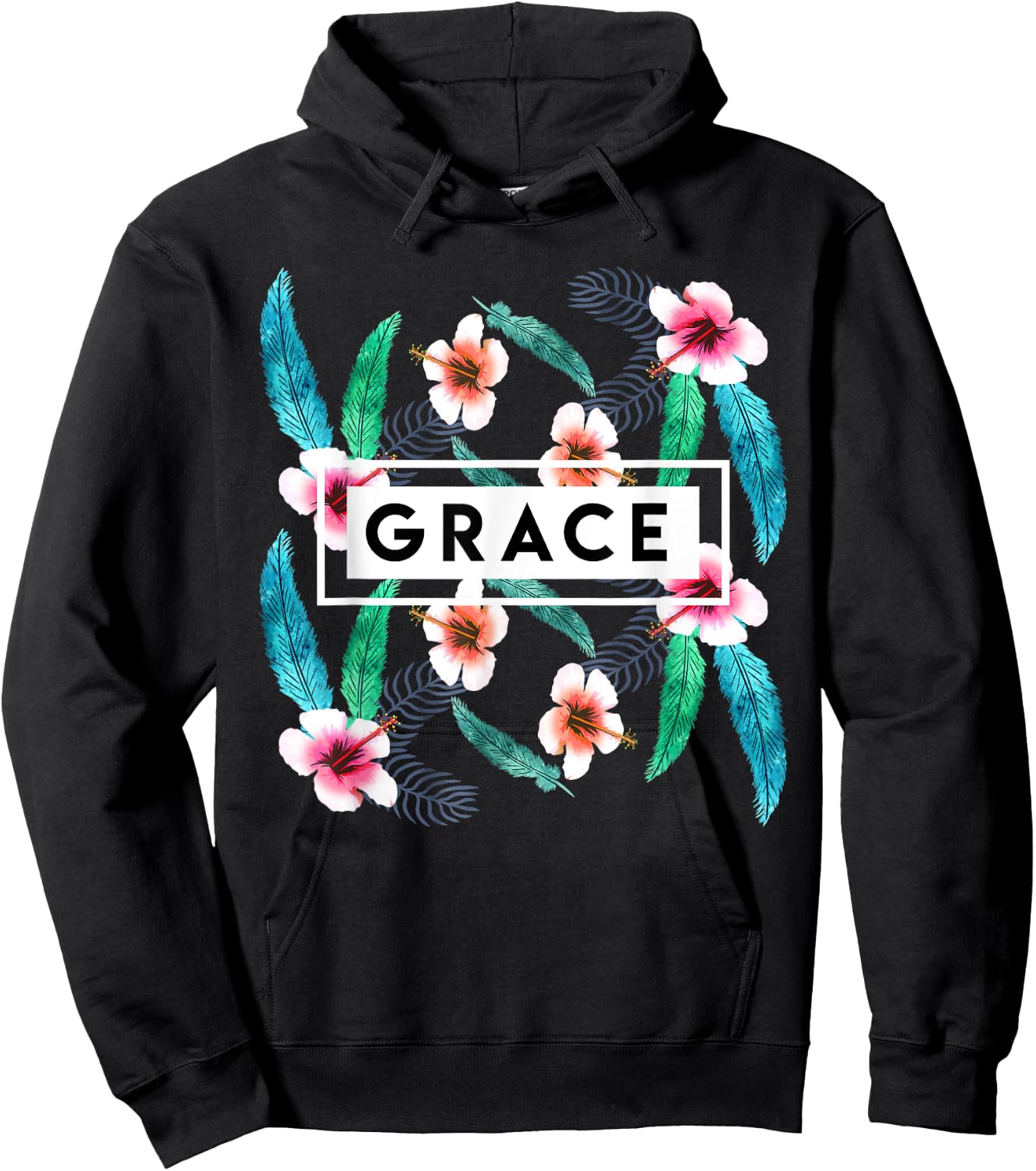 Grace On Flowers Religion Faith God Jesus Christian Gift Hoodie - Hoodie | Black