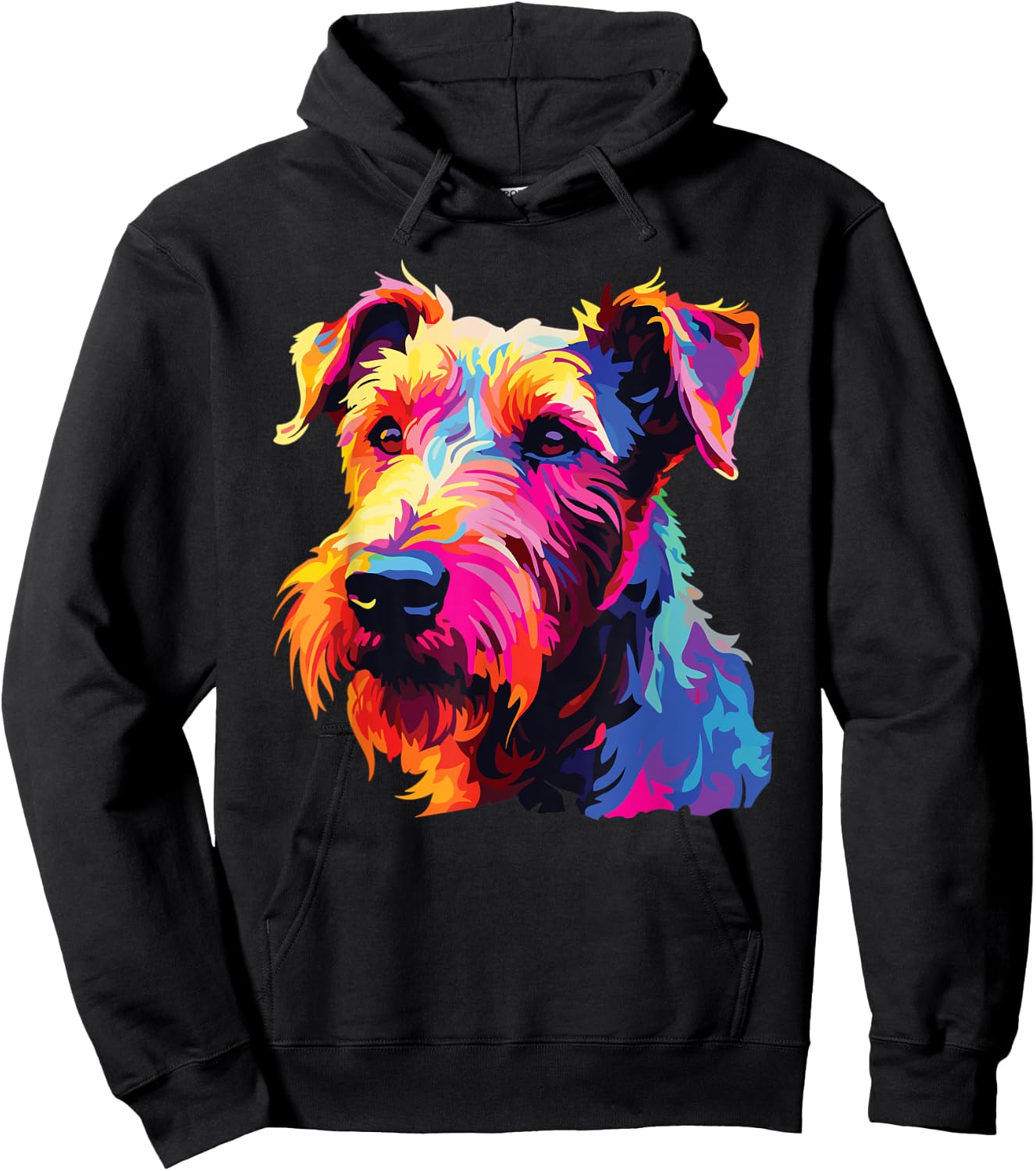 Watercolor Colorful Irish Terrier Dog Men Women Kids Hoodie - Hoodie | Black