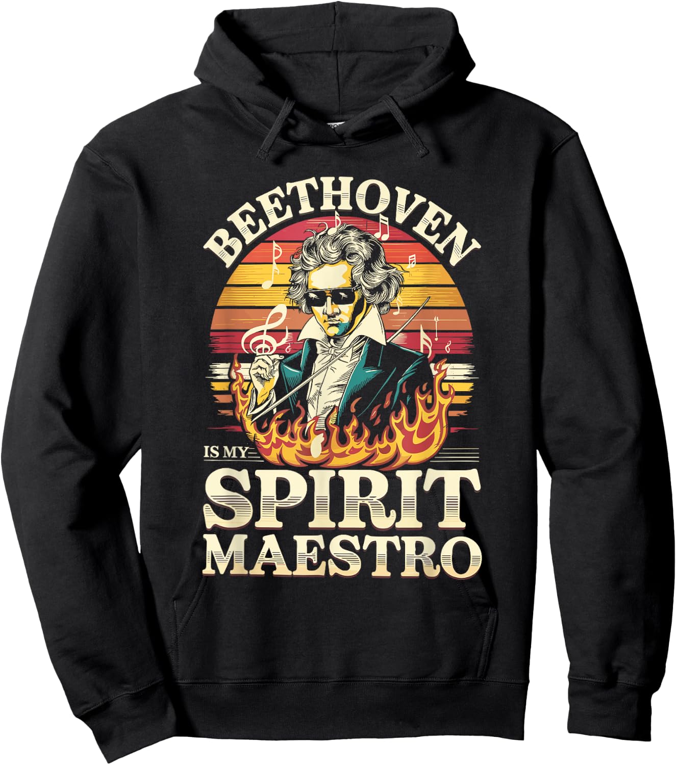 Ludwig Van Beethoven Spirit Maestro, Funny Classical Music Hoodie - Hoodie | Black