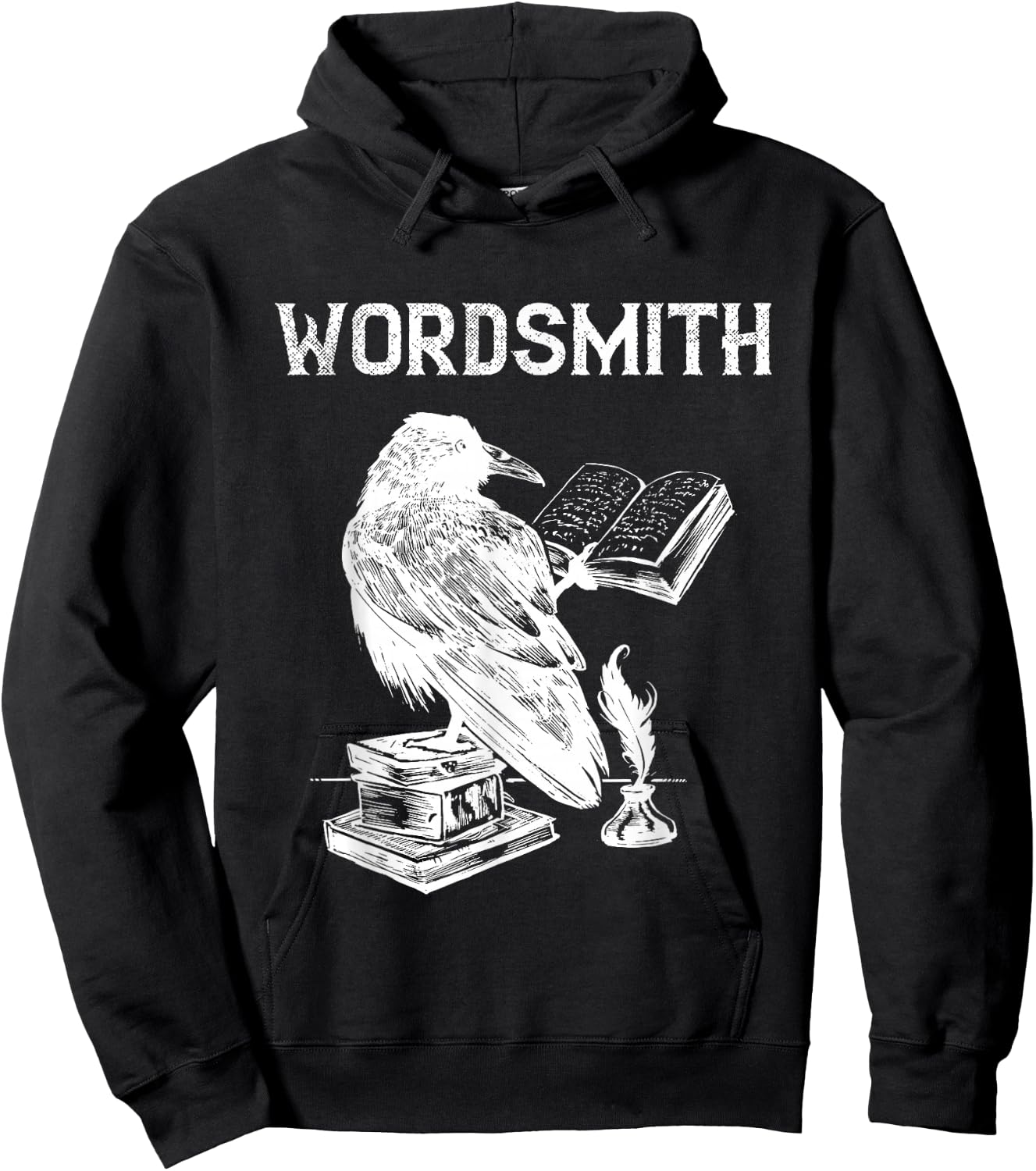 Writer Wordsmith Raven Novel Reading Writing Book Lover Hoodie - Hoodie | Black