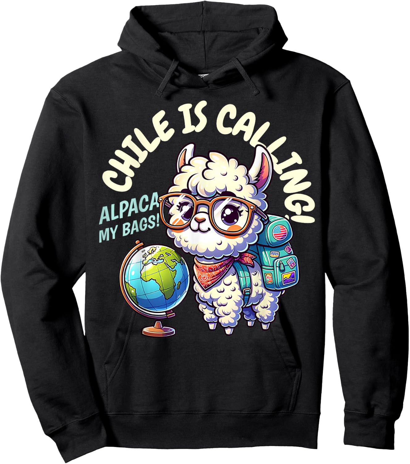 Matching Chile Is Calling Alpaca My Bags! Funny Chilean Trip Hoodie - Hoodie | Black