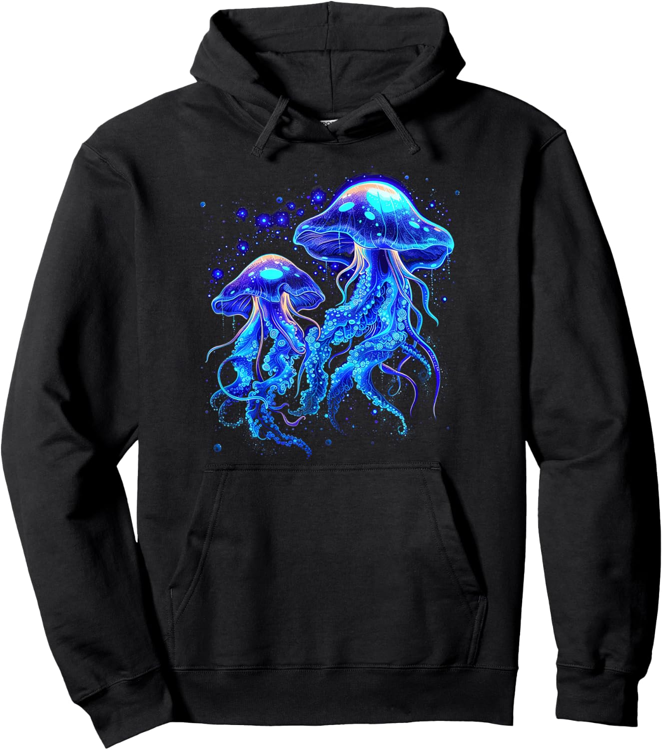 Bioluminescent Luminous Jellyfish , black Hoodie - Hoodie | Black