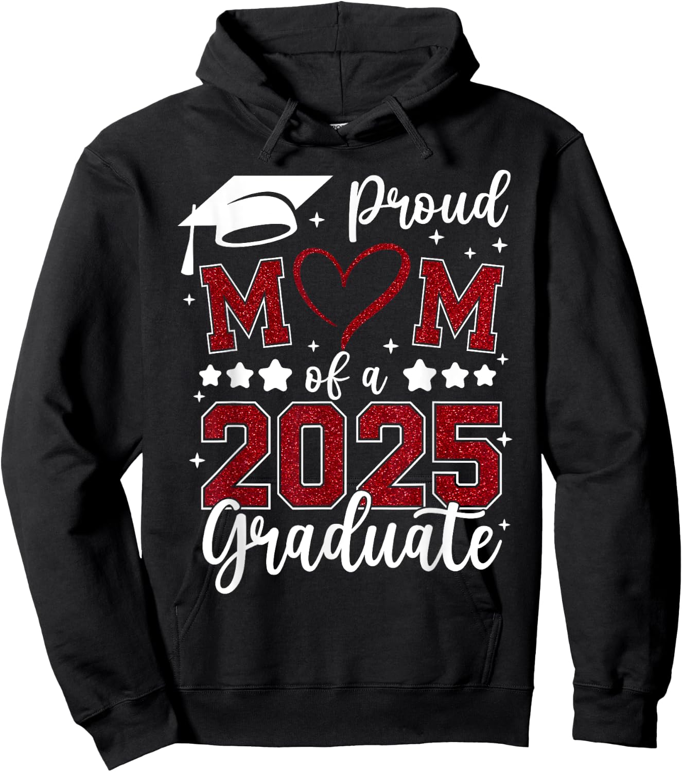 Proud Mom of 2025 Senior Graduate Matching Family Graduation Hoodie - Hoodie | Black