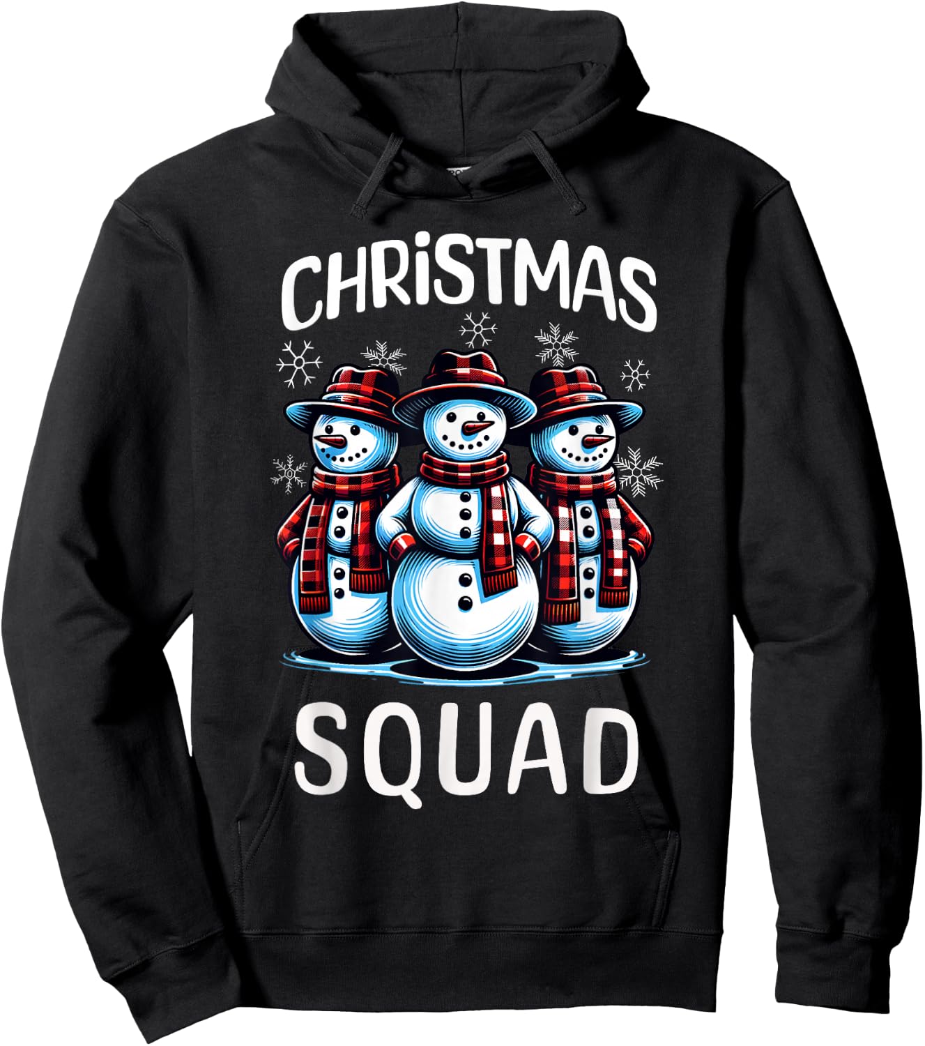 Snowman Family Group Matching Christmas Squad Hoodie - Hoodie | Black