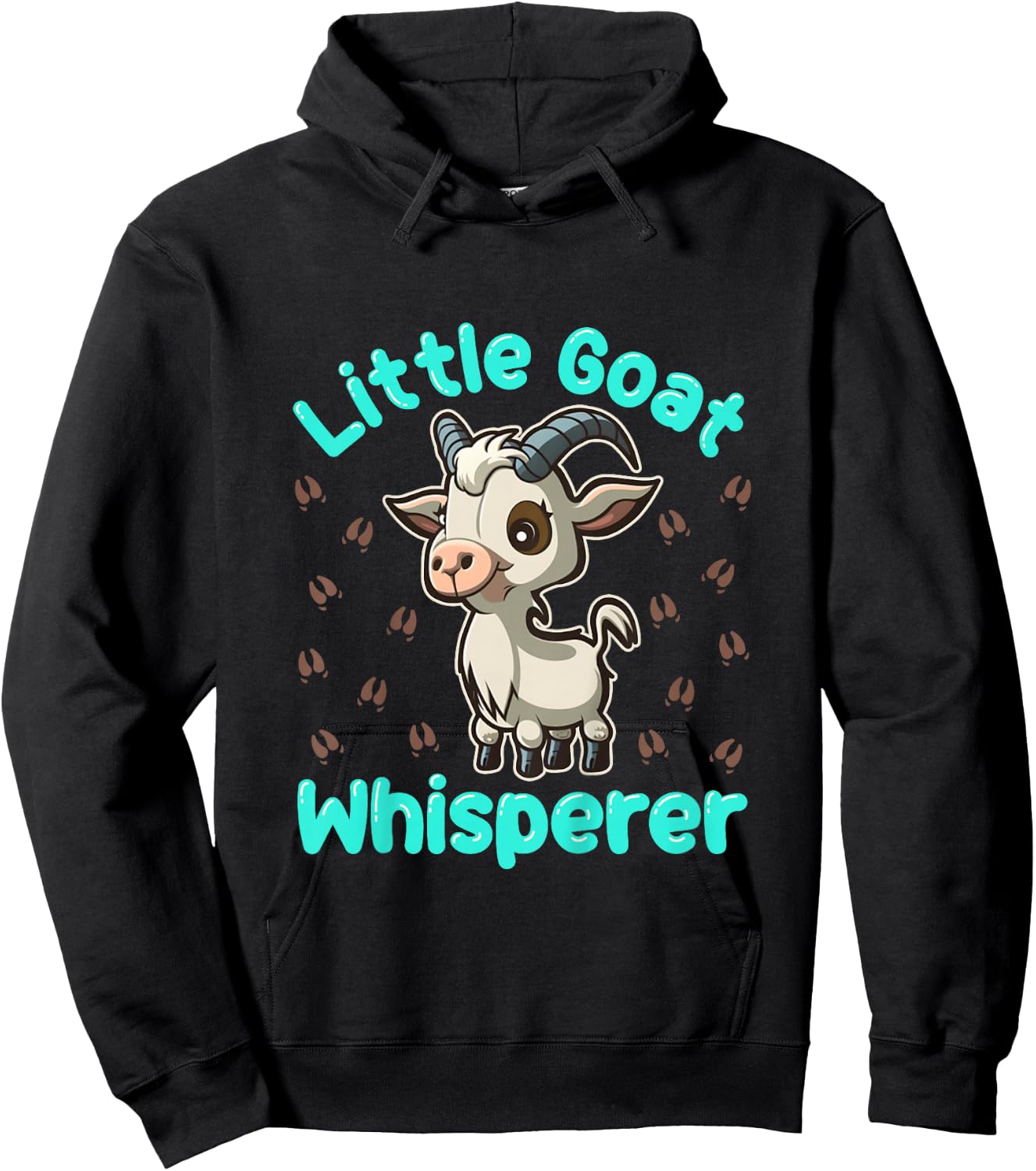 Little Goat Whisperer Goats Farm Animal Girl Boy Toddler Hoodie - Hoodie | Black