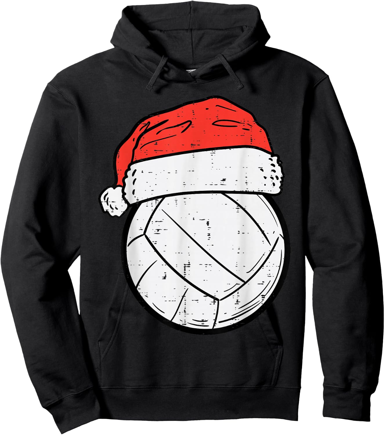 Volleyball Santa Hat Sports Christmas Xmas Hoodie - Hoodie | Black