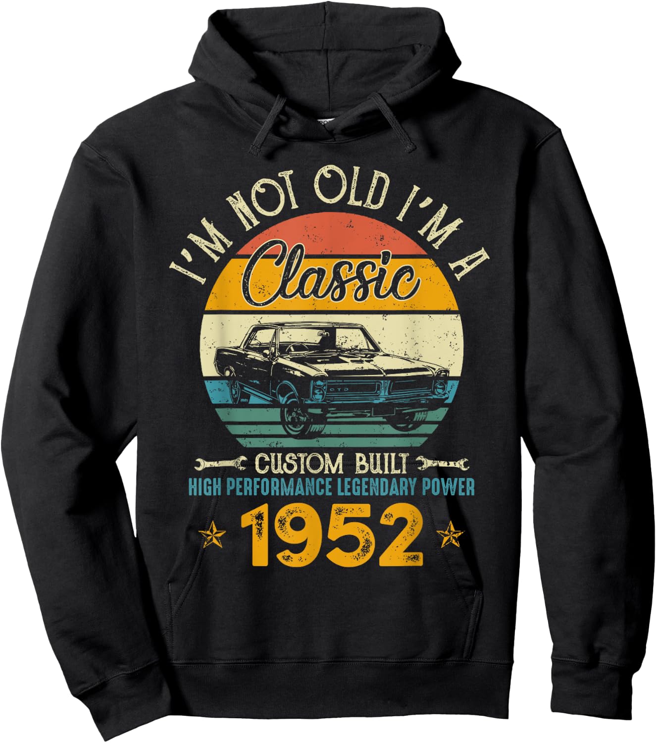 I'm Not Old I'm 1952 Classic Custom Built Legendary Birthday Hoodie - Hoodie | Black