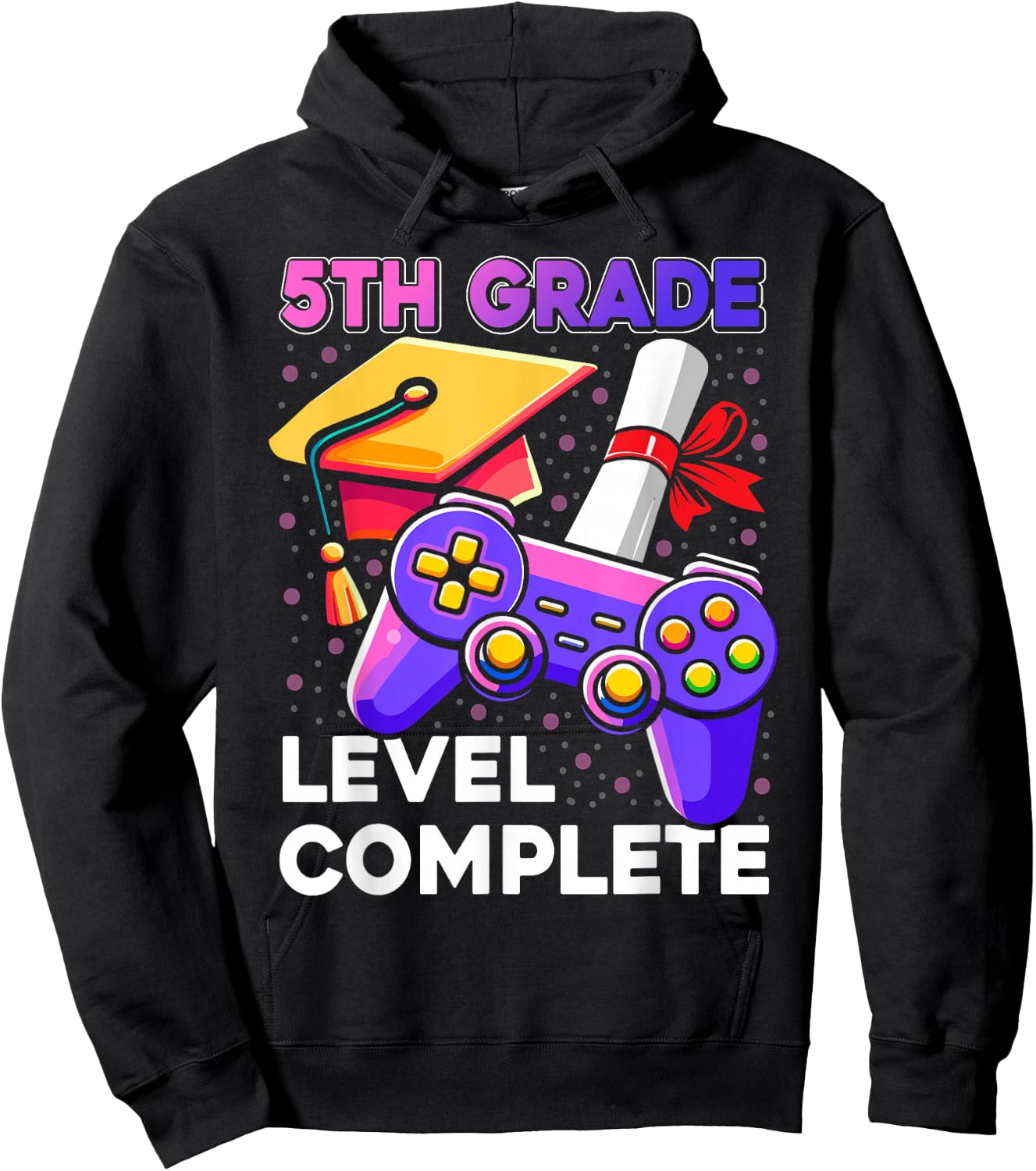 5th Grade Level Complete Graduation 5th Grade End of School Hoodie - Hoodie | Black