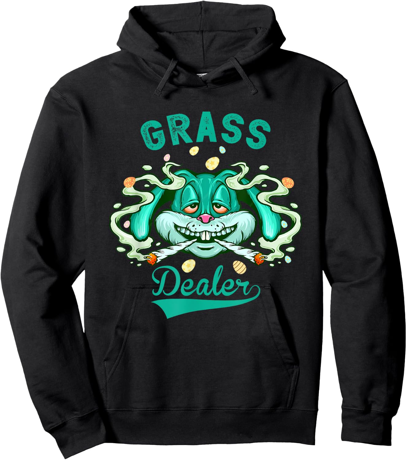 Stoned Easter Bunny Grass Dealer 4/20 Marijuana Easter 420 Hoodie - Hoodie | Black