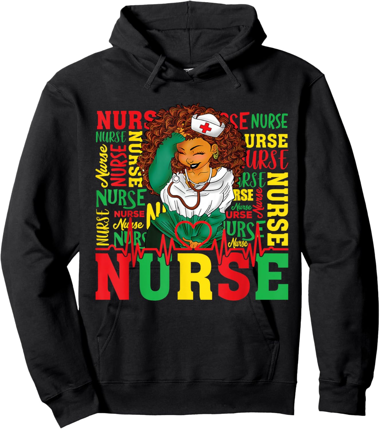Black Women Nurse Juneteenth Shirts Women Black Freedom 1865 Hoodie - Hoodie | Black