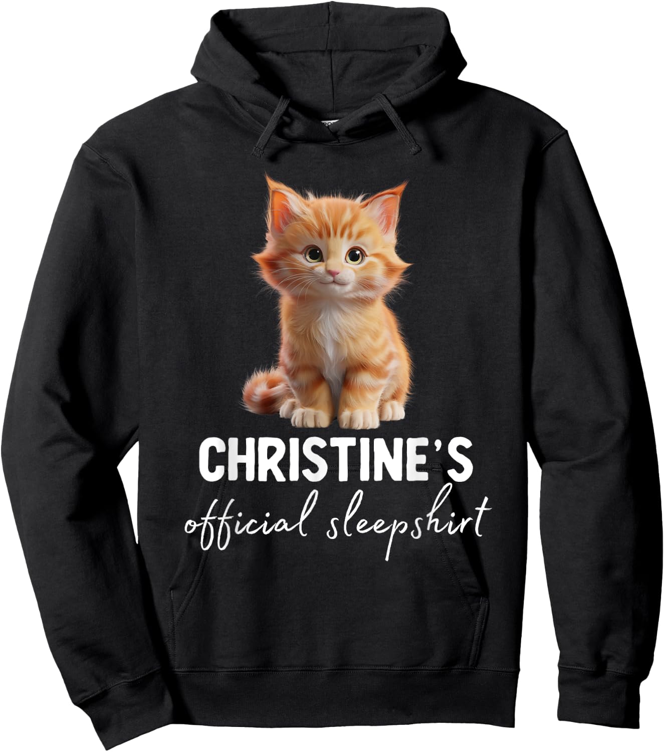 CHRISTINE'S Official Cat Sleepshirt Pyjama Hoodie - Hoodie | Black