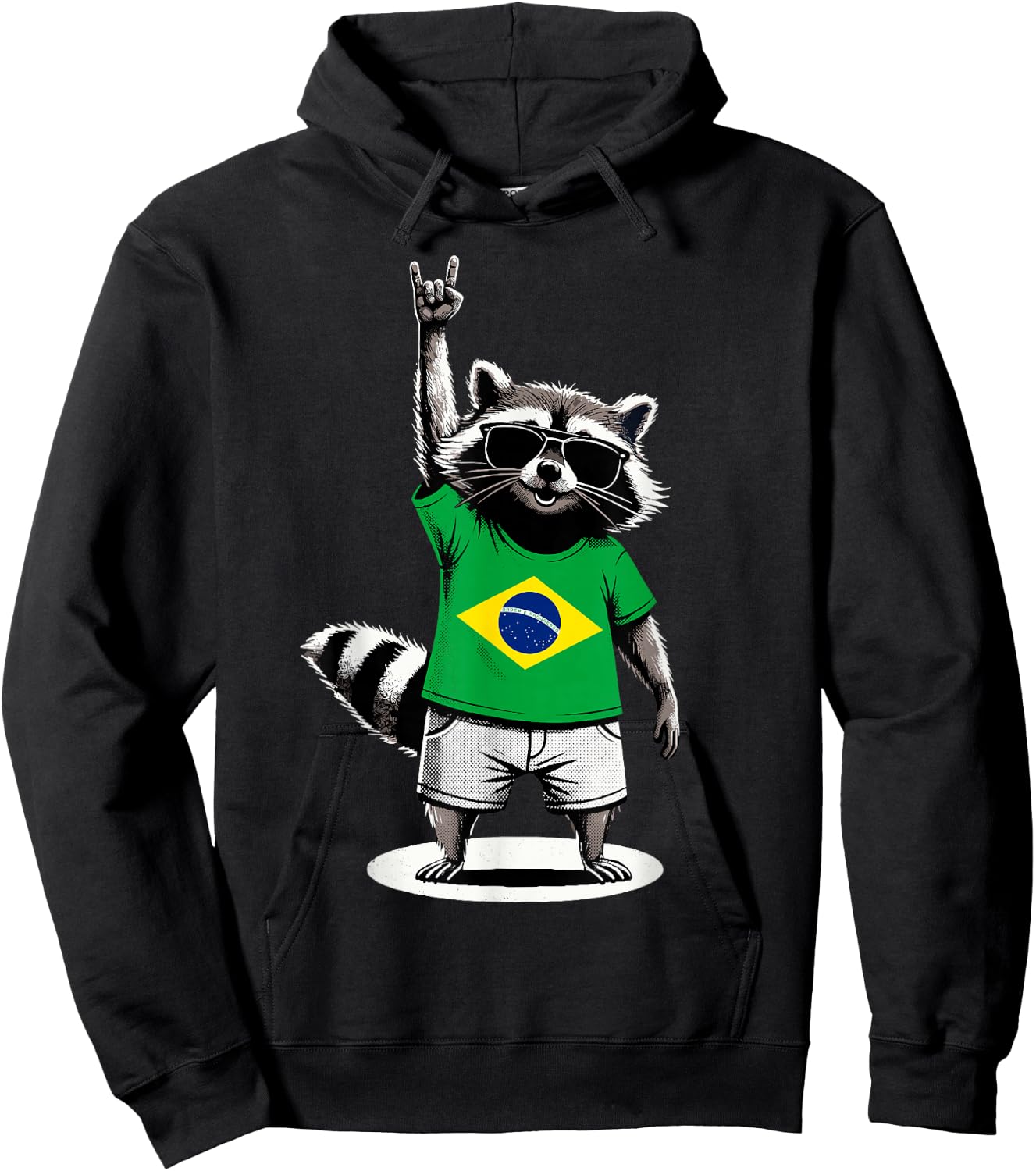 Brasilianische Flagge Waschbär Lustig Brasilien Hoodie - Hoodie | Black