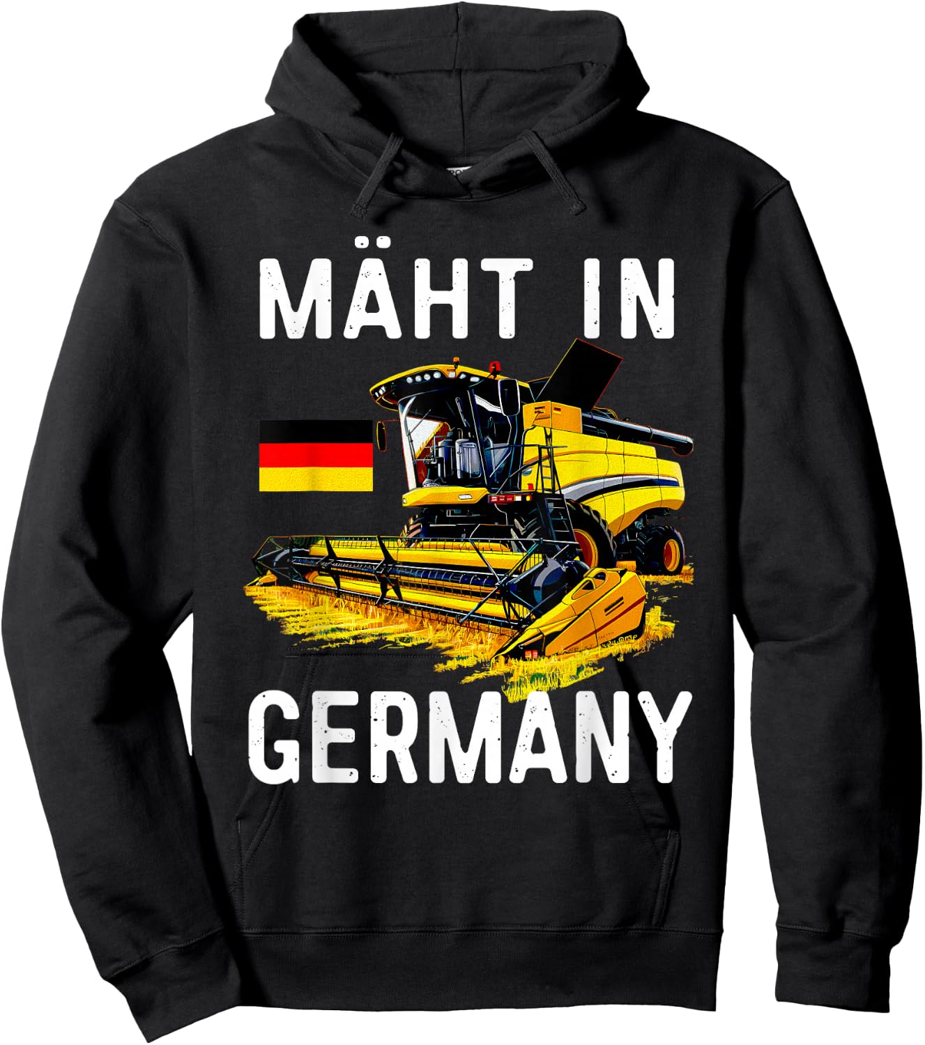 with Combine Harvesting in Germany Agriculture, gray Hoodie - Hoodie | Black