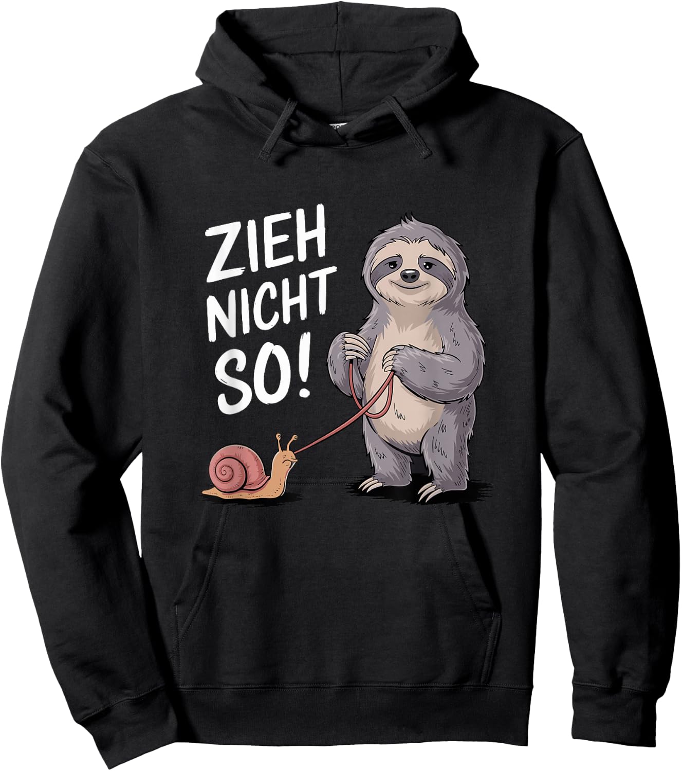 Zieh Nicht So Funny Snails Sloth Motif Hoodie - Hoodie | Black