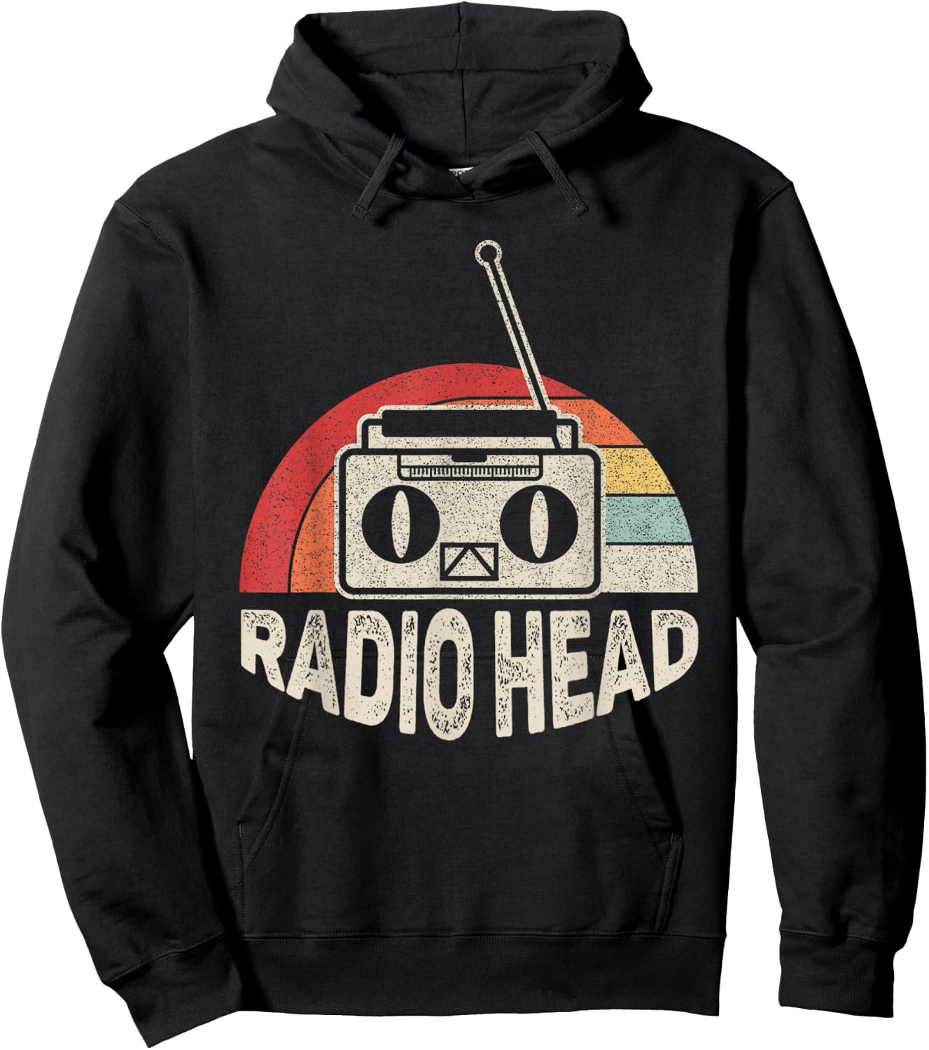 Vintage Retro Radio Head Hoodie - Hoodie | Black