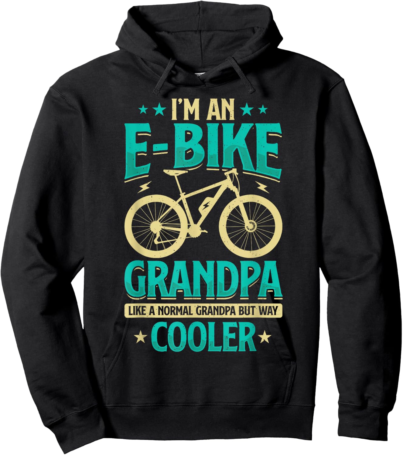 Never Underestimate An Old Guy On An E-Bike Biking Hoodie - Hoodie | Black