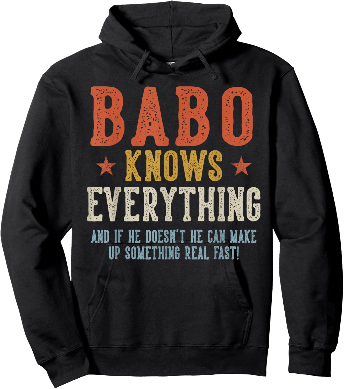 BABO Knows Everything Father's Day Retro Vintage Hoodie - Hoodie | Black