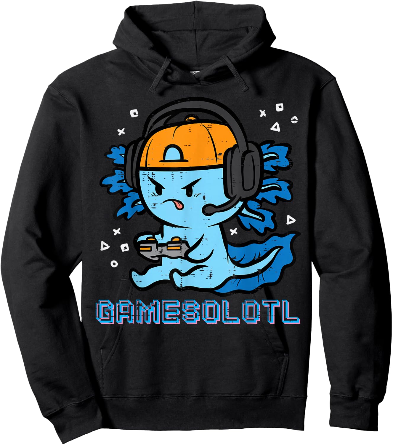Gamer Axolotl Gamesolotl Fun Gaming Men Boys Kids Youth Teen Hoodie - Hoodie | Black