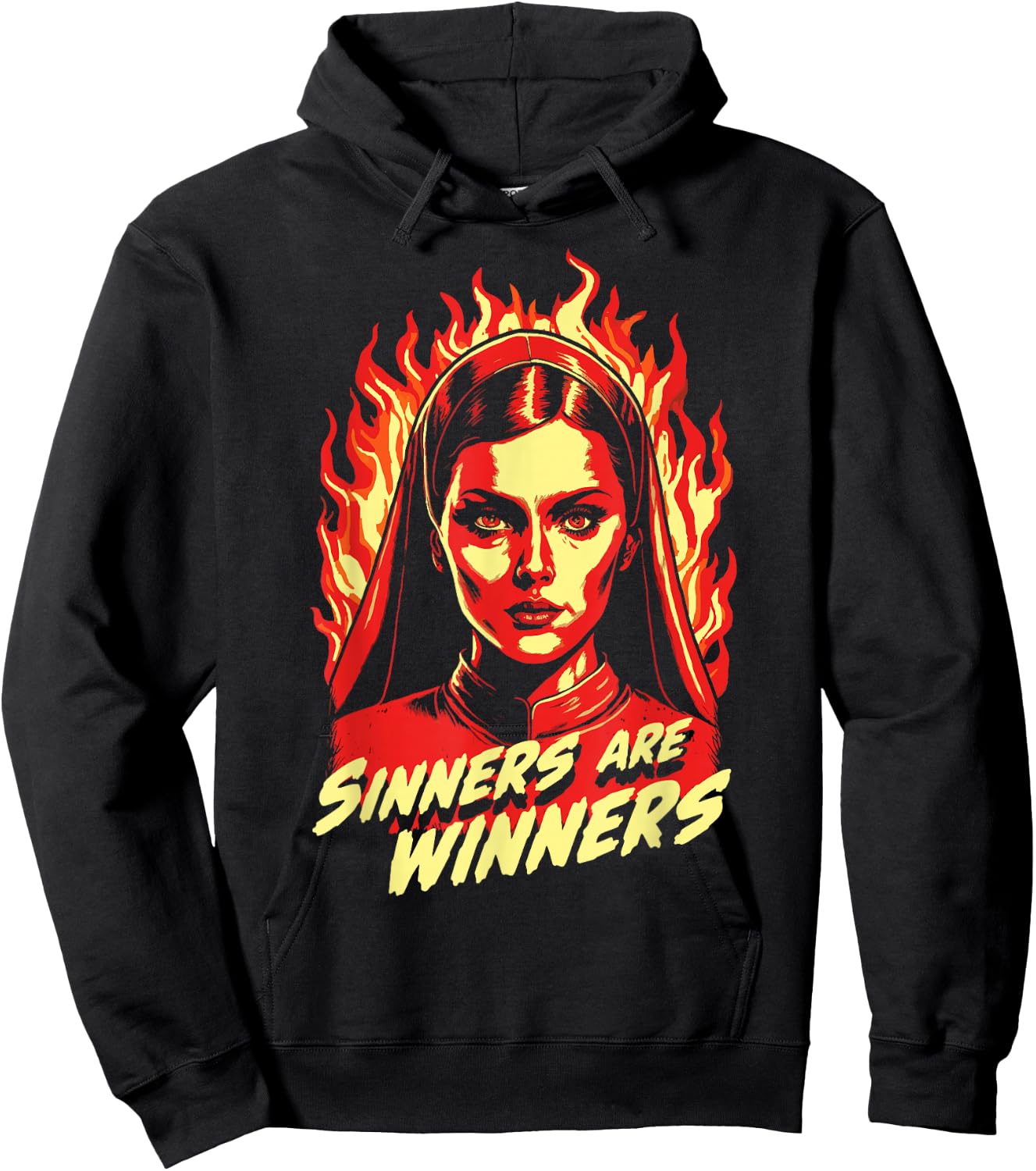 Sinners Are Winners Pretty Satanic Nun Hoodie - Hoodie | Black