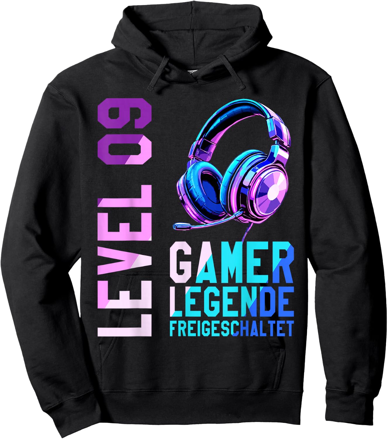9. Geburtstag Junge Mädchen Gaming Level 9 Jahre Hoodie - Hoodie | Black
