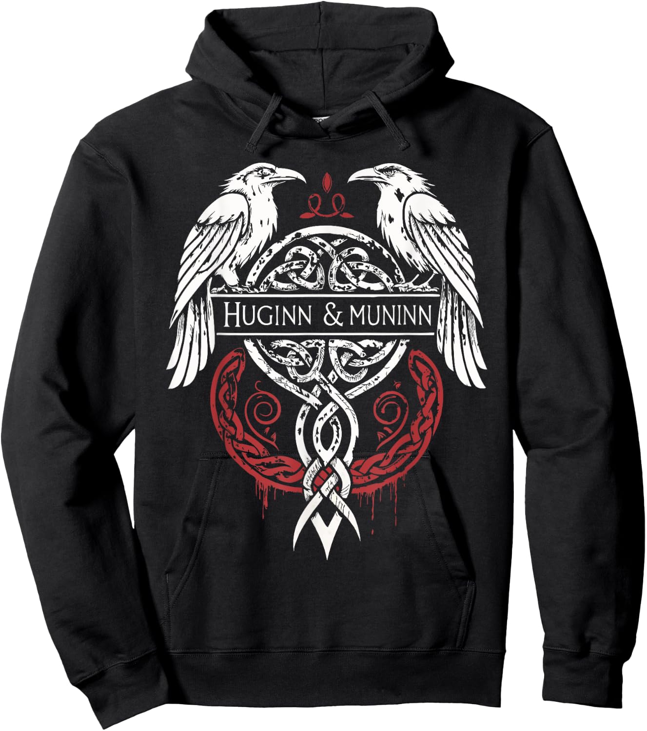 Norse Mythology Ravens Huginn & Muninn Hoodie - Hoodie | Black