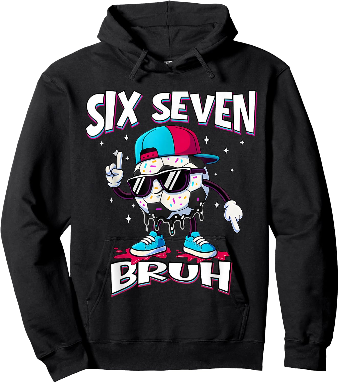Fußball 67 Meme Six Seven Fußball 67 Jungen Mädchen Hoodie - Hoodie | Black