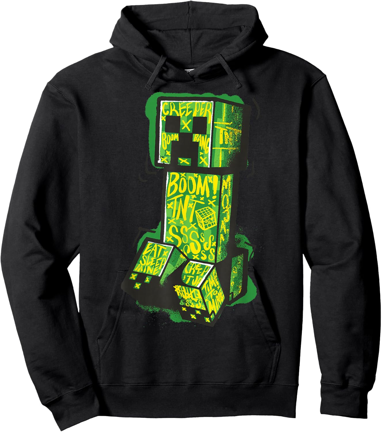 Minecraft Creeper Street Graffiti Fill , black Hoodie - Hoodie | Black