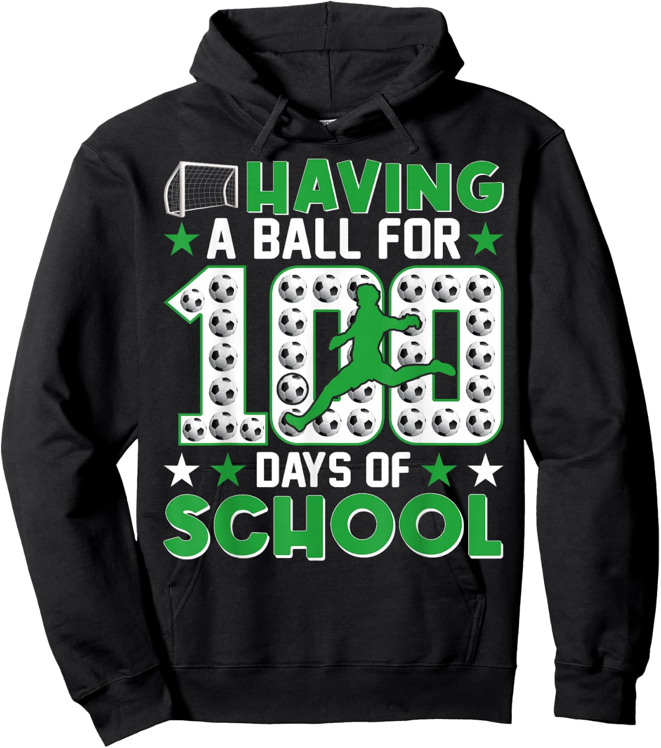 Having a Ball For 100 Days Of School Soccer 100th Day Boys Hoodie - Hoodie | Black