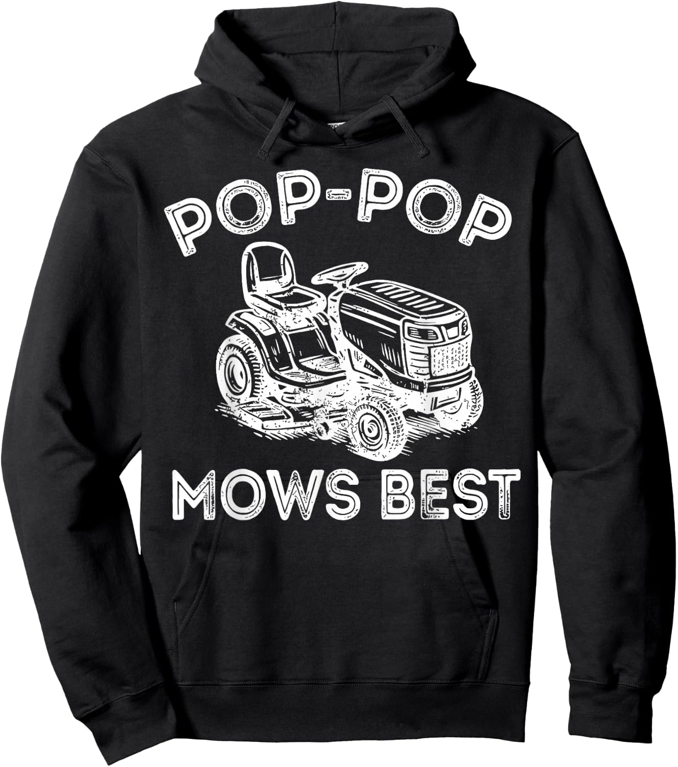 Pop Pop Mows Best Lawn Mower Father's Day Hoodie - Hoodie | Black