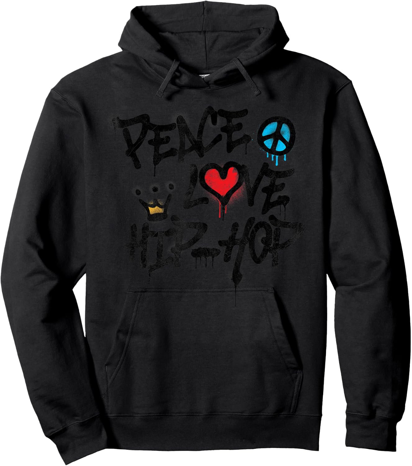 Peace Love Hip Hop Dancing Hoodie - Hoodie | Black
