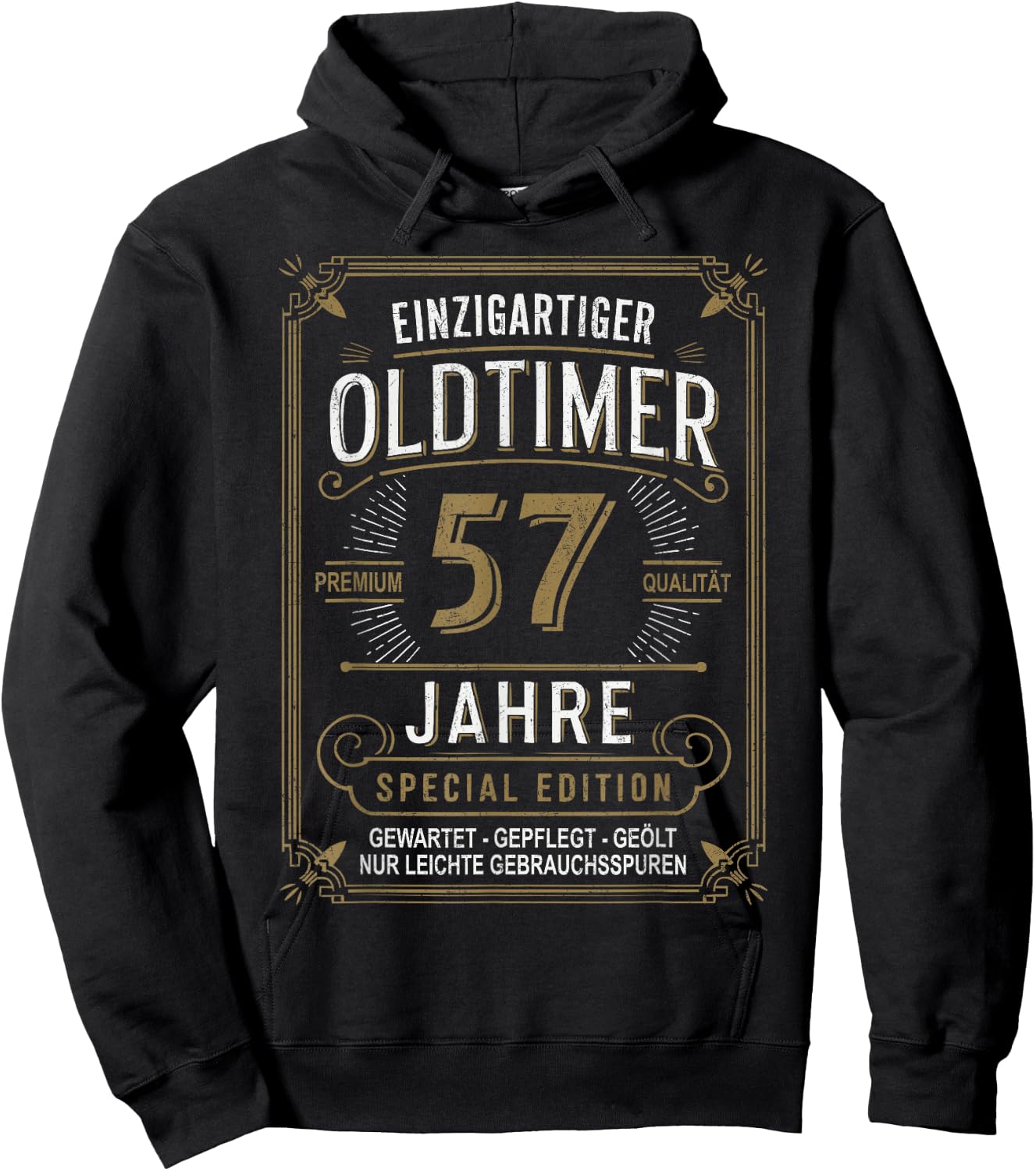 57th Birthday Man Woman 57 Years Decoration Funny Gift , black Hoodie - Hoodie | Black