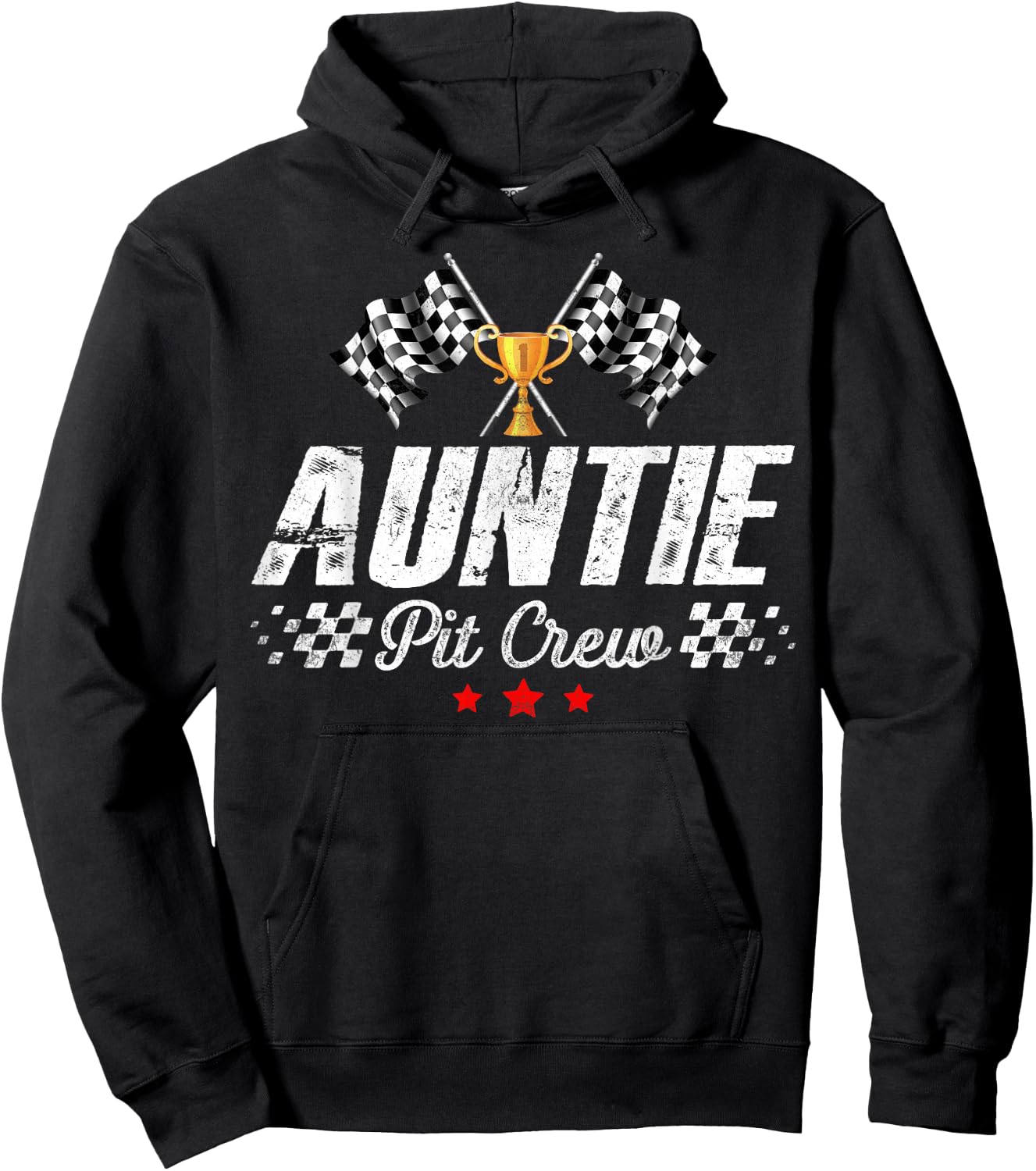 Auntie Pit Crew Race Car Racing Birthday Party Matching Hoodie - Hoodie | Black