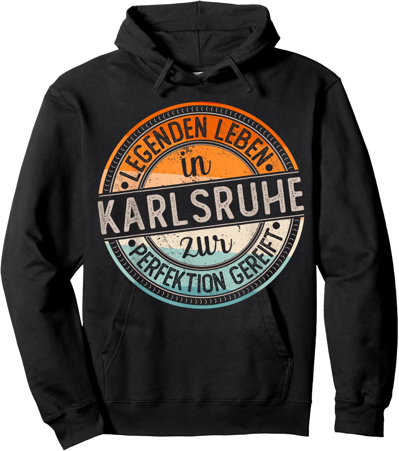 Karlsruhe Retro Farben | Legenden Leben in Karlsruhe Hoodie - Hoodie | Black