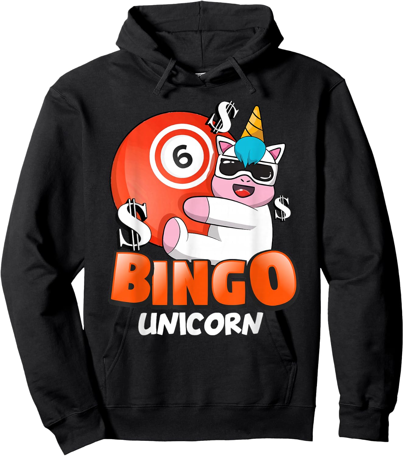 Bingo Unicorn Casino Gambling Lottery Bingo Women Hoodie - Hoodie | Black