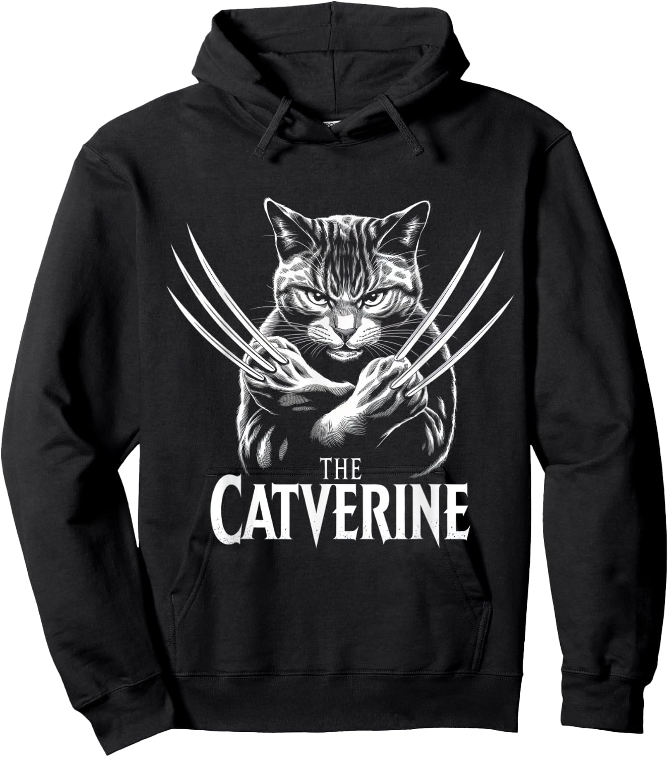 Catverine Humour Cat Man Woman Child Lovers Animals , Black, S Hoodie - Hoodie | Black